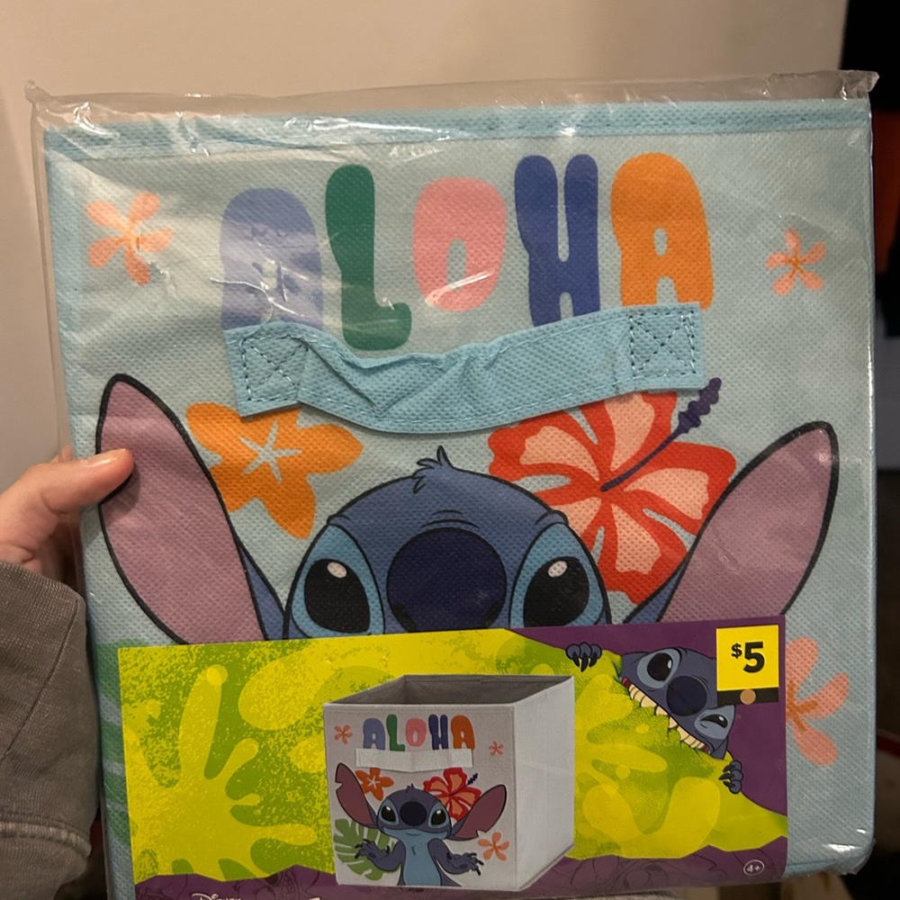 Disney Stitch Aloha Storage Cube - Blue and Green